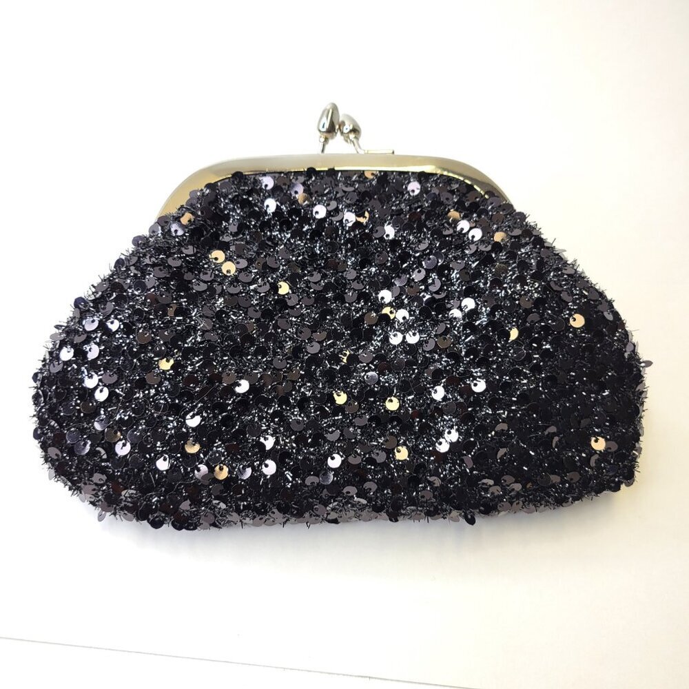 Black Sequin Clutch Purse Evening Sequin Cocktail Purse Black Crossbody Clutch